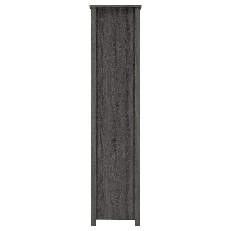 68" Dylan 8 Shelf Bookcase with Storage Drawer Weathered Gray - Coaster: Modern Home Office Furniture