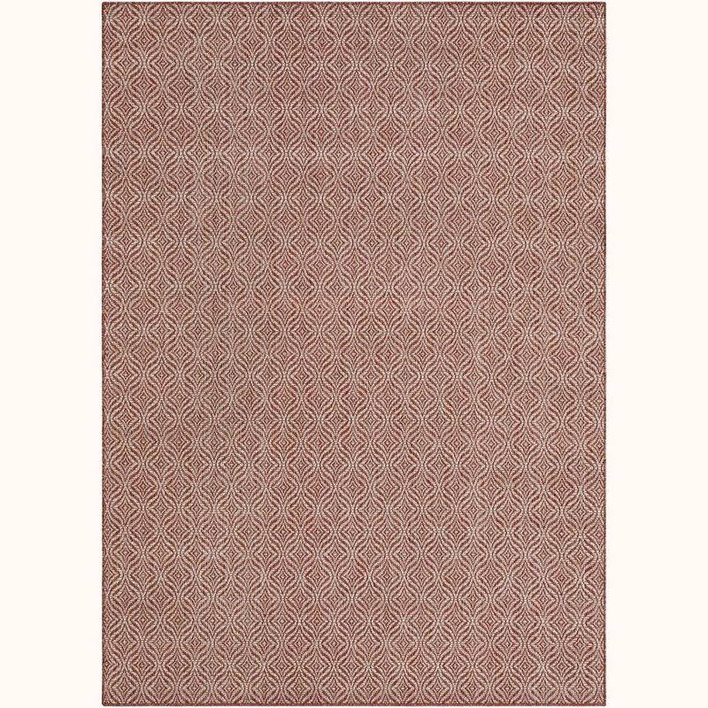 Rust Red Rectangular Synthetic Outdoor Area Rug