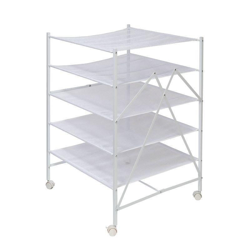 White 5-Tier Steel Rolling Laundry Drying Rack