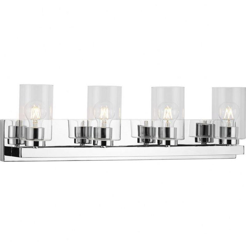 Progress Lighting Goodwin 4-Light Vanity Light, Polished Chrome, Clear Glass Shades