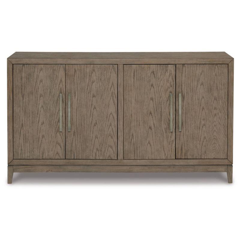 Chrestner Dining Server Black/Gray - Signature Design by Ashley: Contemporary Storage, 4-Door Sideboard