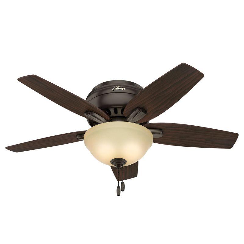 Hunter Fan Newsome 42" 5 - Blade Traditional Flush Mount Indoor Ceiling Fan with Lights and Pull Chains