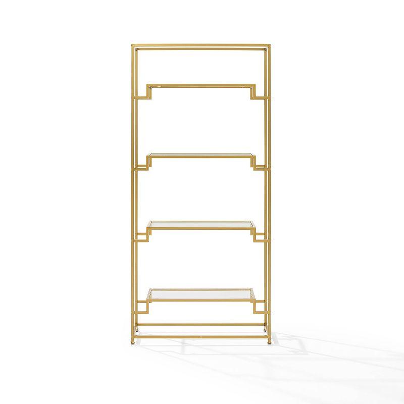 72.25" Celeste Etagere Gold - Crosley: Modern Luxury Steel Frame, 4-Tier Open Shelves