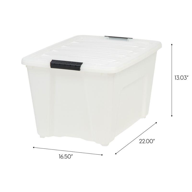 53qt Plastic Storage Bins with Lids and Secure Latching Buckles - 6 Pack