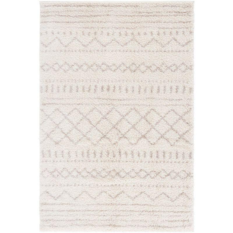 Arizona Shag ASG741 Power Loomed Indoor Accent Rug - Ivory/Beige - 4'x6' - Safavieh