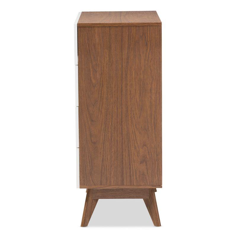 Calypso Mid-Century Modern Wood 4 Drawer Storage Chest Brown - Baxton Studio: Sleek Scandinavian Design, Space-Saving