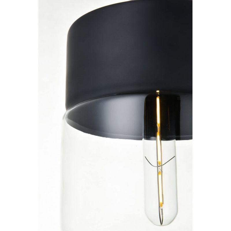 Elegant Lighting Ashwell 1 Light Black Pendant With Clear Glass