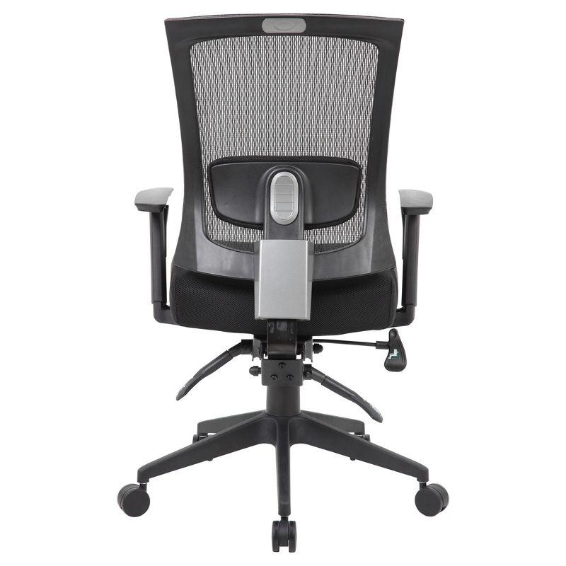 Multifunction Mesh Chair Black - Boss Office Products: Adjustable, Lumbar Support