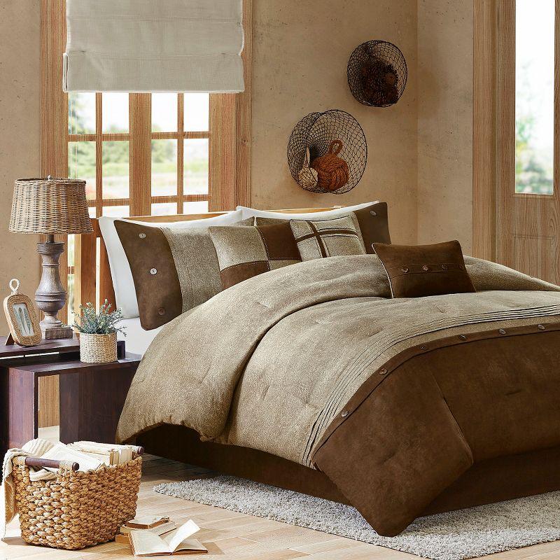 Madison Park Boone 7 Piece Faux Suede Comforter Set