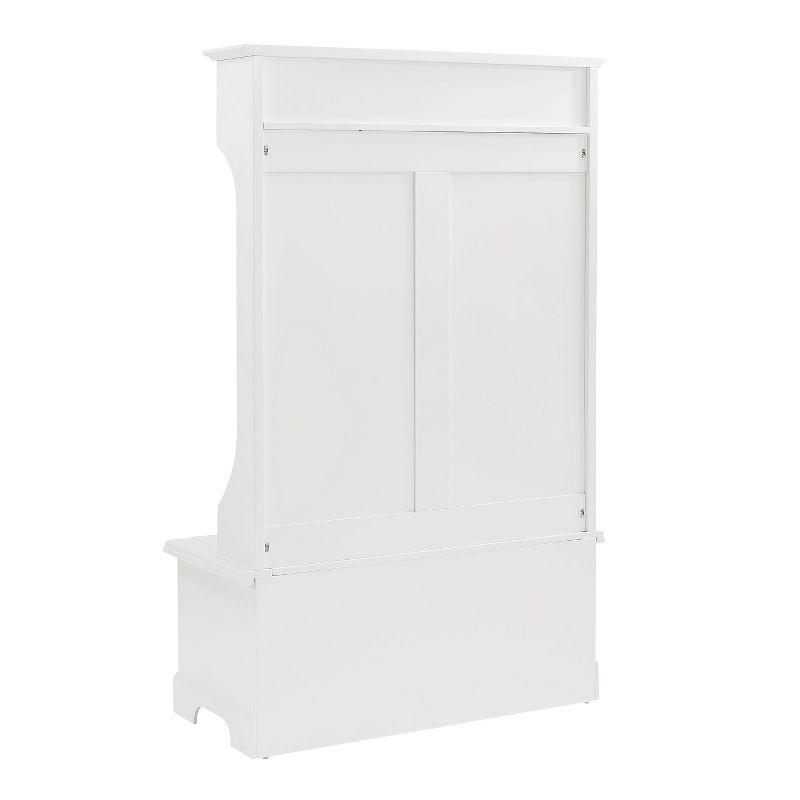 Campbell Hall Tree White - Crosley: Foyer Seating, Coat Hooks, Storage Bench, Cubbies