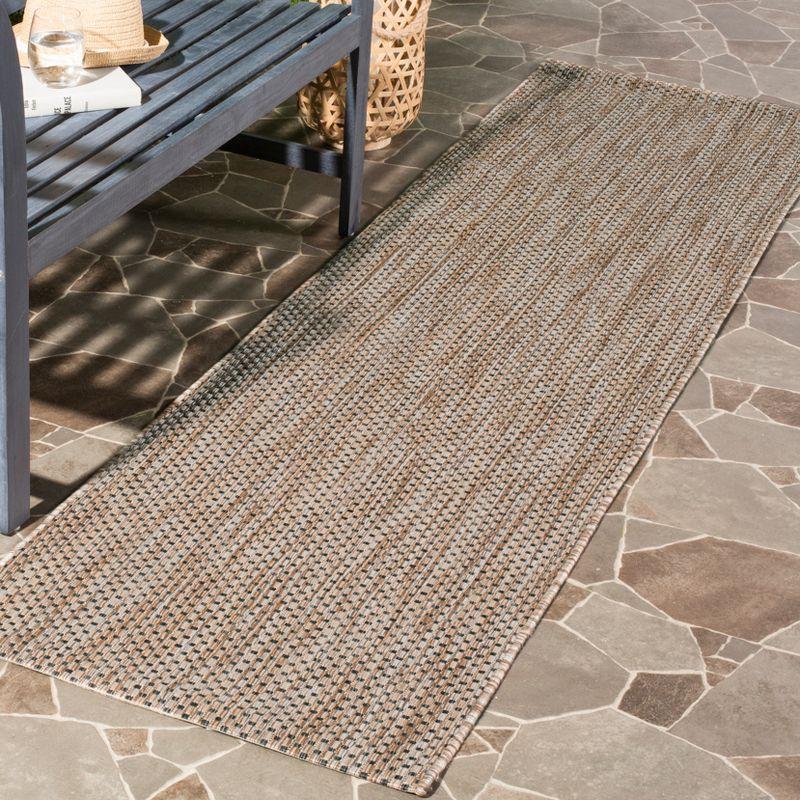 Natural and Black 27" Non-Slip Synthetic Runner Rug