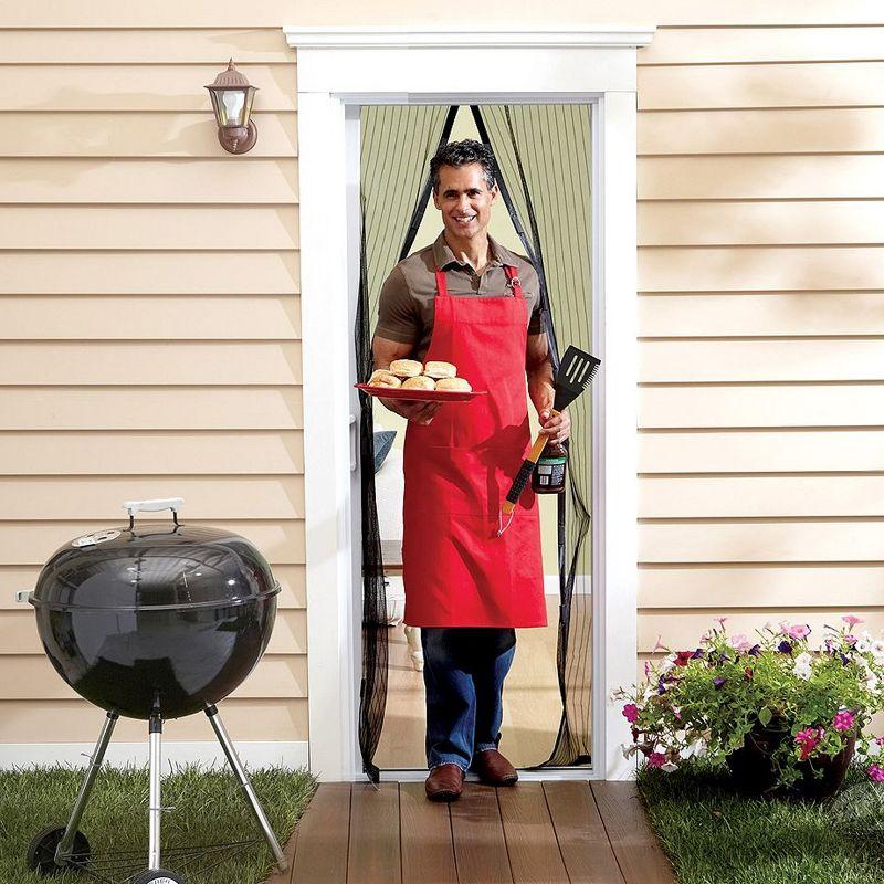 Hastings Home 38" Magnetic Screen Door for French Doors or Sliding Glass Doors - Full Frame Velcro, Black