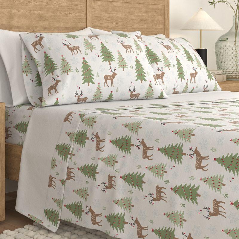 100% Cotton Lodge Printed Flannel Sheet Set