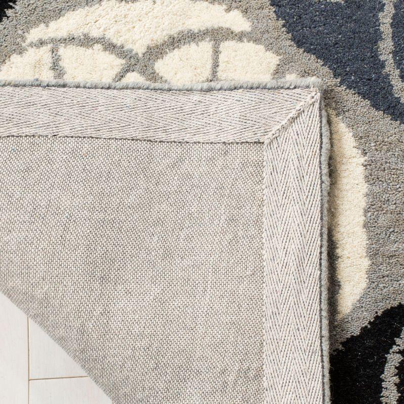 Gray and Black Hand-Tufted Wool Area Rug