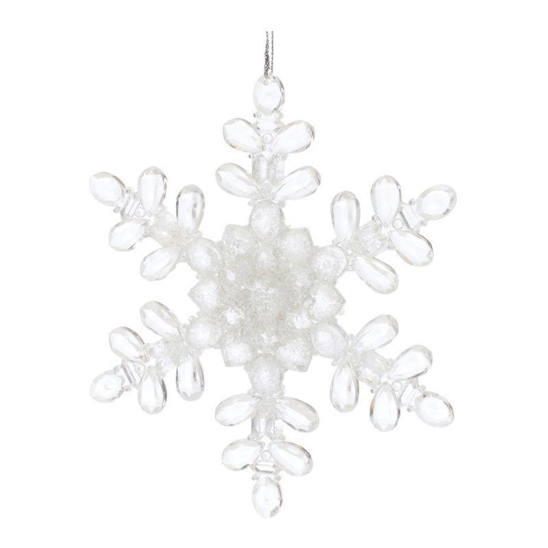 Melrose Clear Acrylic Snowflake Ornament (Set of 24)