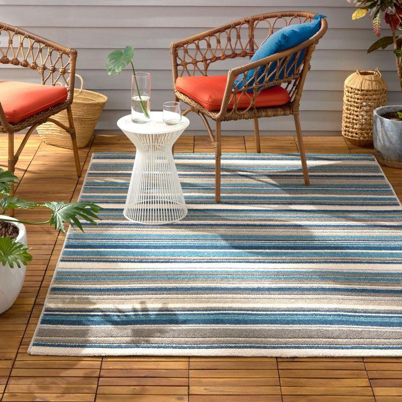 TOWN & COUNTRY EVERYDAY Rio Multicolor Stripe Outdoor Rug Blue/Multi