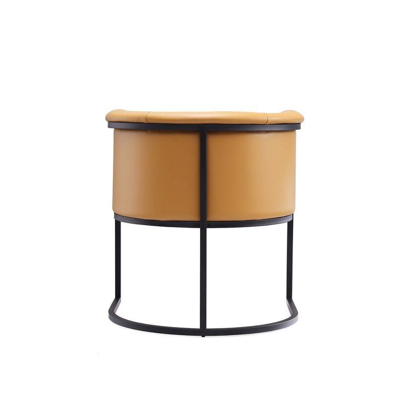 Manhattan Comfort Cosmopolitan Faux Leather Dining Chair Saddle: Upholstered, Metal Legs, No Assembly Required