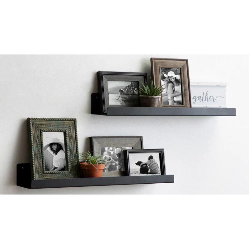 24" x 3" Mezzo Modern Metal Ledge Shelf Set White - Kate & Laurel All Things Decor