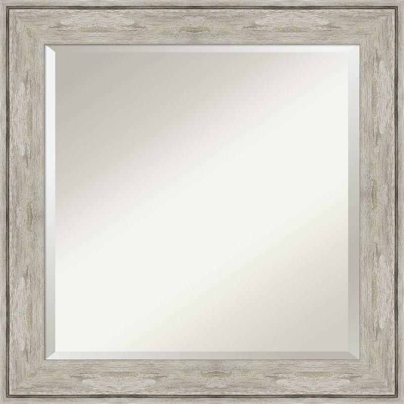 25" x 25" Crackled Framed Bathroom Vanity Wall Mirror Metallic - Amanti Art