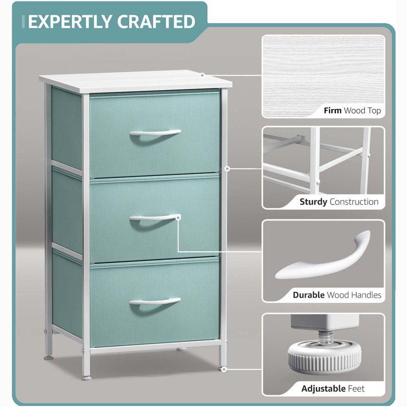 Sorbus Sorbus 3 Drawers Nightstand with Steel Frame and Wood Top