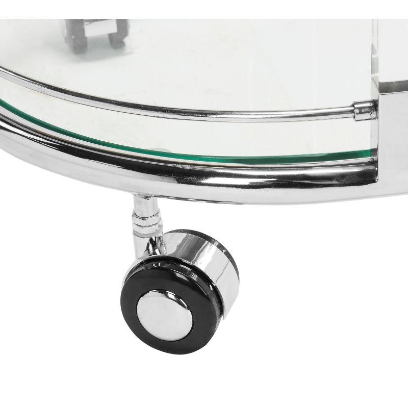 Lennon Acrylic Bar Trolley - Chrome - Safavieh