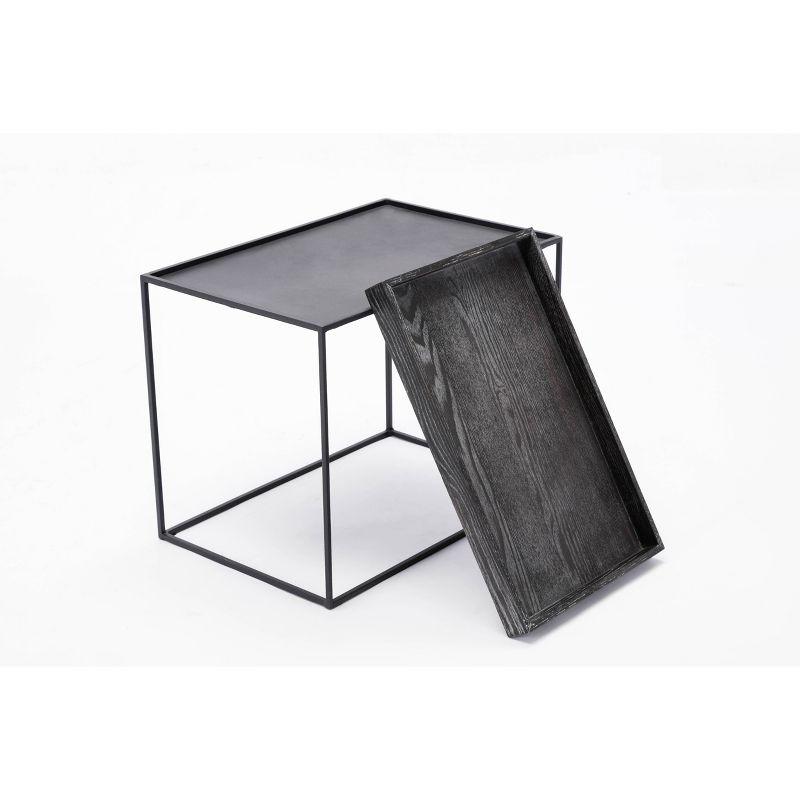 Burnham Home Highlands End Table Dark Gray - Boraam: Removable Tray Top, Metal Base, No Assembly Required