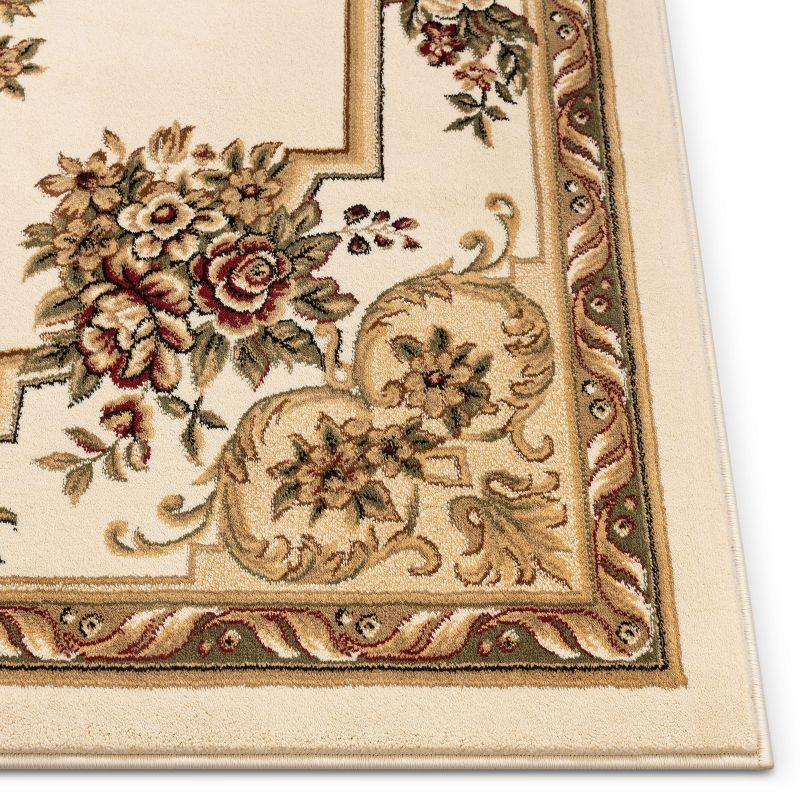 Well Woven Pastoral Medallion French European Floral Formal Traditional Modern Classic Thick Soft Area Rug