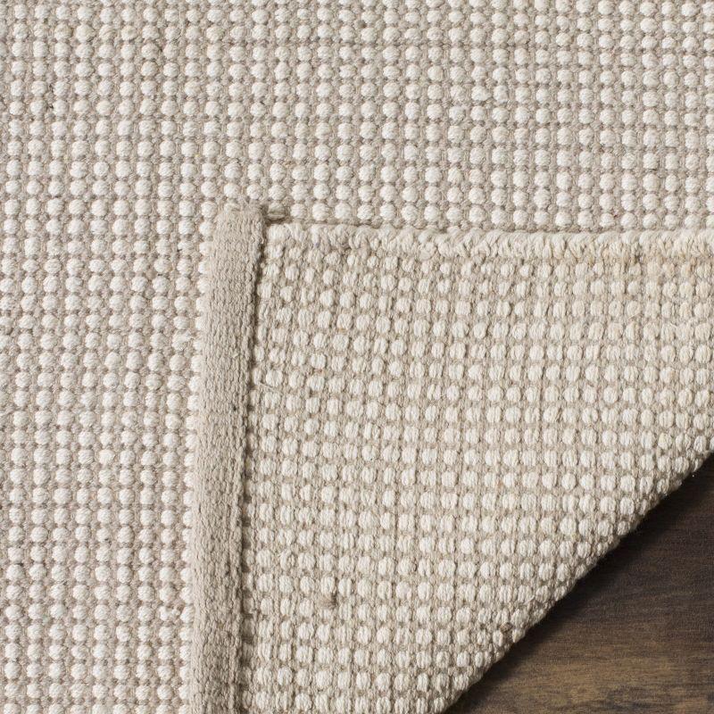 Coastal Charm Ivory & Grey Hand-Woven Cotton Area Rug, 6' x 9'