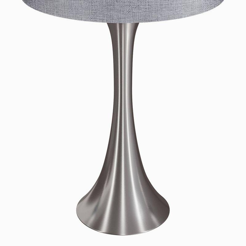 LumiSource Lenuxe 24" Table Lamps Set: Hourglass Body, Linen Drum Shade, UL Listed