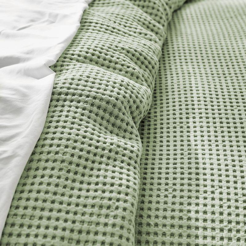 Mills Waffle Desert Sage Twin Duvet Set - Levtex Home