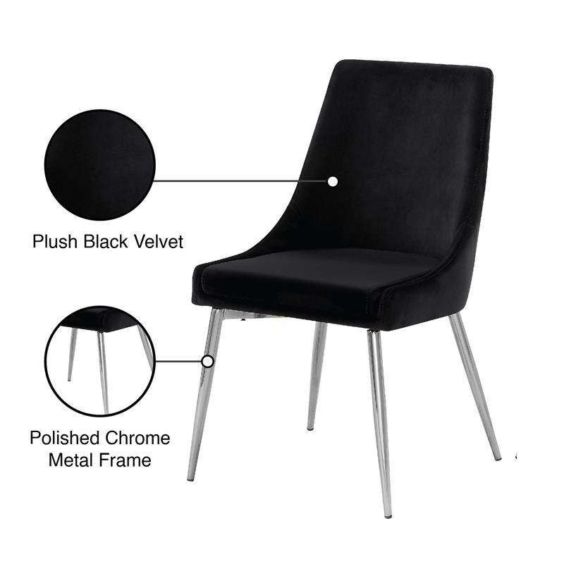 Meridian Furniture Karina Black Velvet Dining Chair (Set of 2)