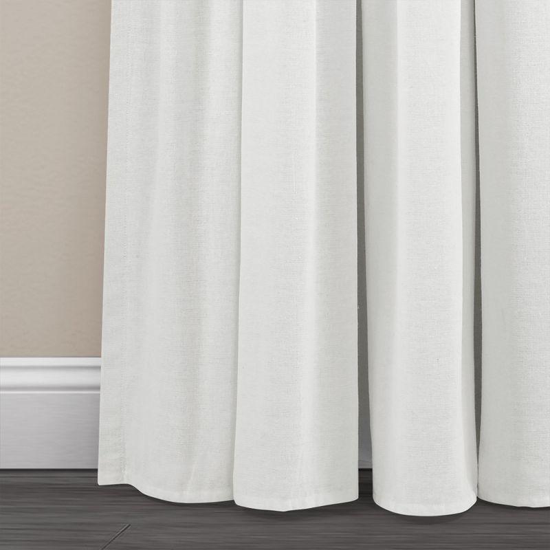 Lush Decor Linen Button Cotton Blend Blackout Curtain Single Panel