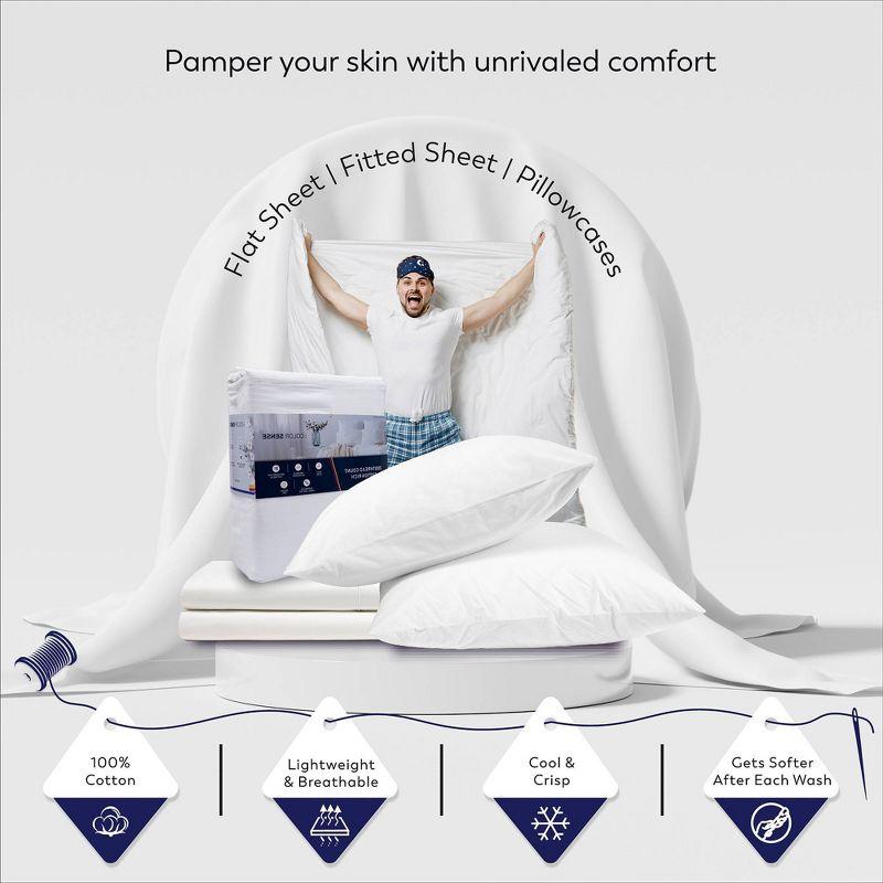 100% Cotton Lightweight Percale Weave Sheet Set