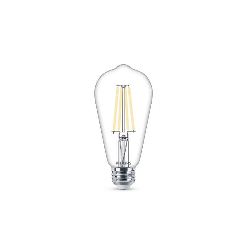 Philips Clear Glass Vintage LED Dimmable Bulbs, 2-Pack