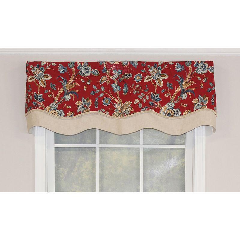 Gianna Glory Floral Cotton Scalloped 50'' W Window Valance