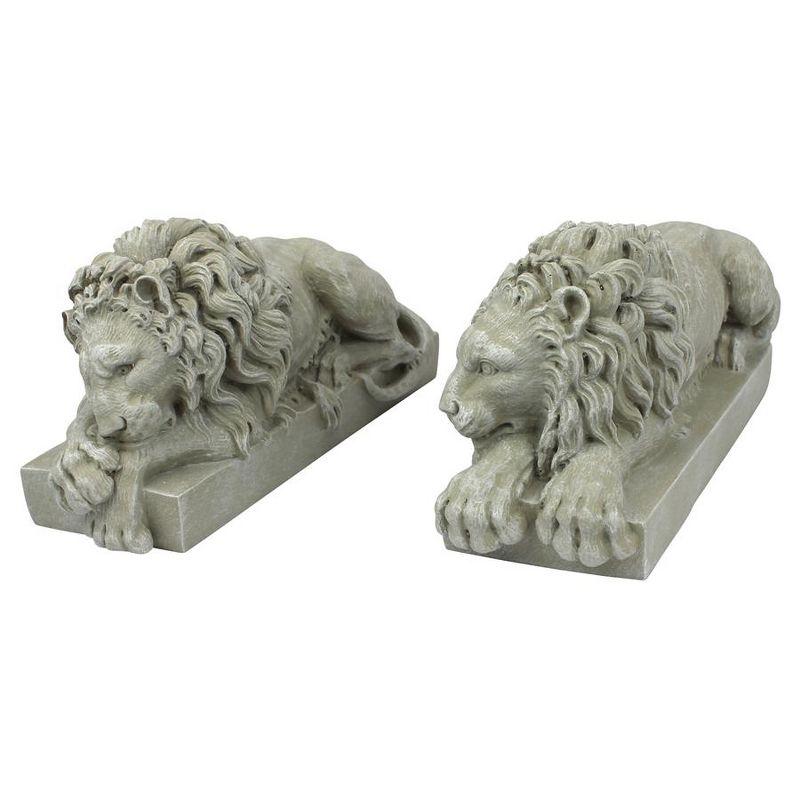 Majestic Resin Lion Statue in Faux Stone Finish