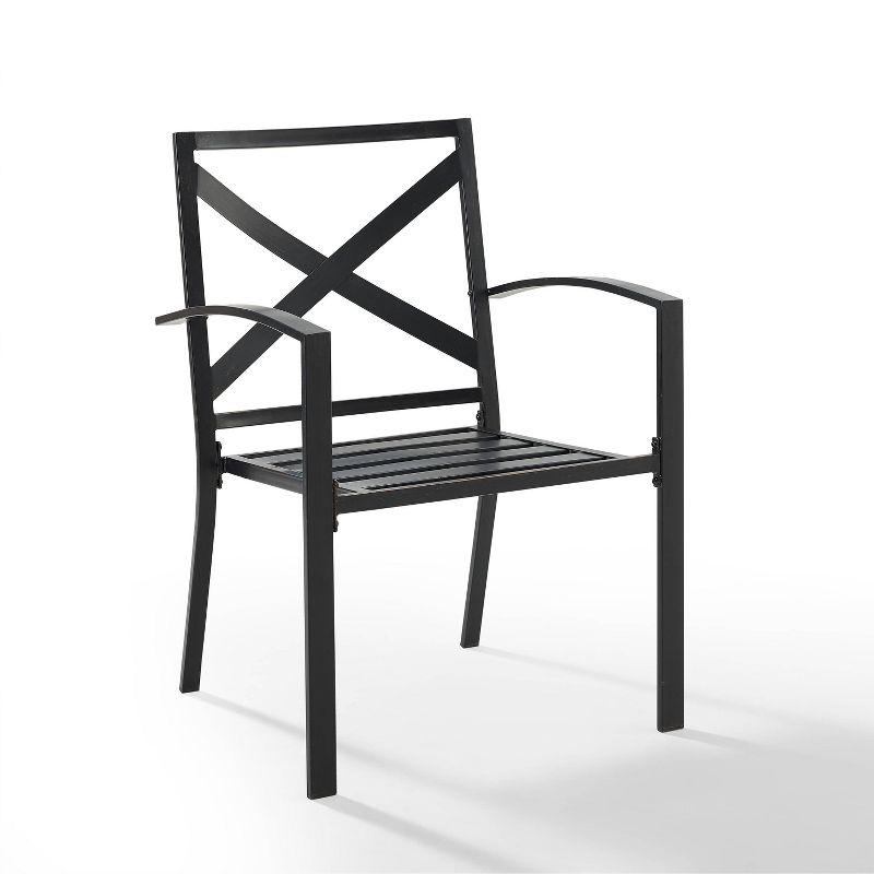 Kaplan 2pk Outdoor Rocking Chairs Mist/Oil Rubbed Bronze - Crosley: Steel Frame, X-Back Design, UV-Resistant