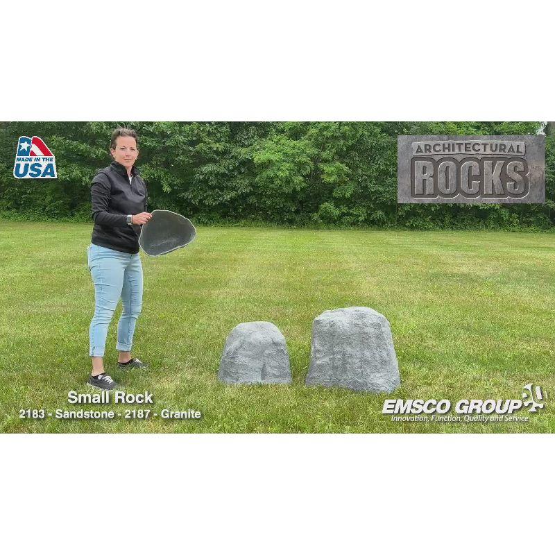 32.5" Resin Boulder River Rock Statuary - Sand - Emsco