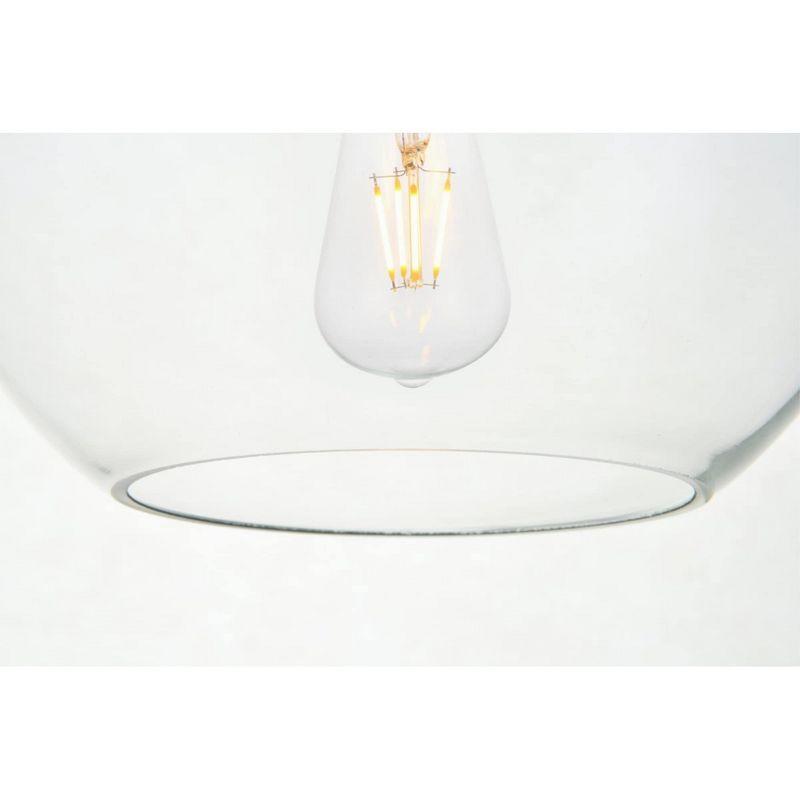 Elegant Lighting Baxter 3 Lights Brass Pendant With Clear Glass