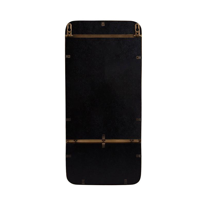 Kate & Laurel All Things Decor 11"x24" Estero Wall Rectangle Mirror with Shelf Gold: Mid-Century Modern, Wall-Mounted Storage