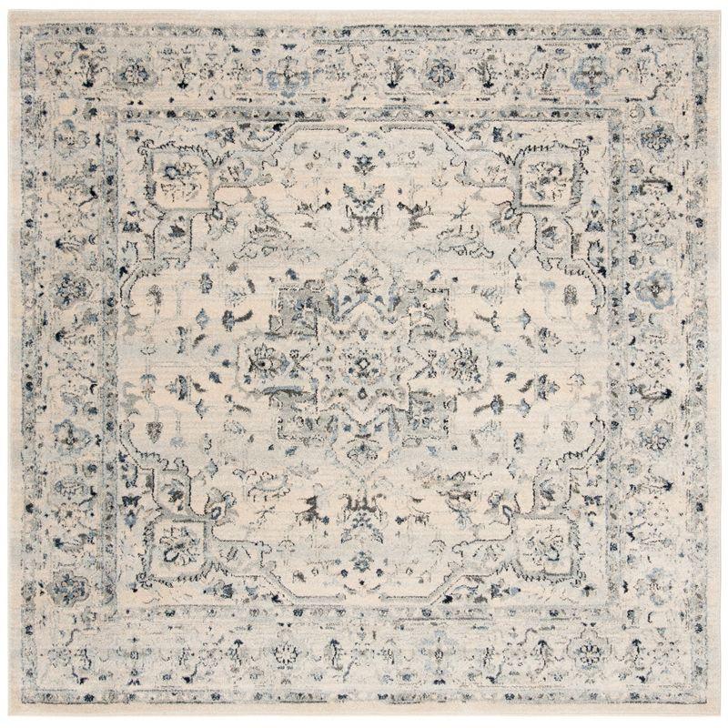 Charleston CHL411 Loomed Indoor Area Rug - Ivory/Light Blue - 6'7"x6'7" - Safavieh