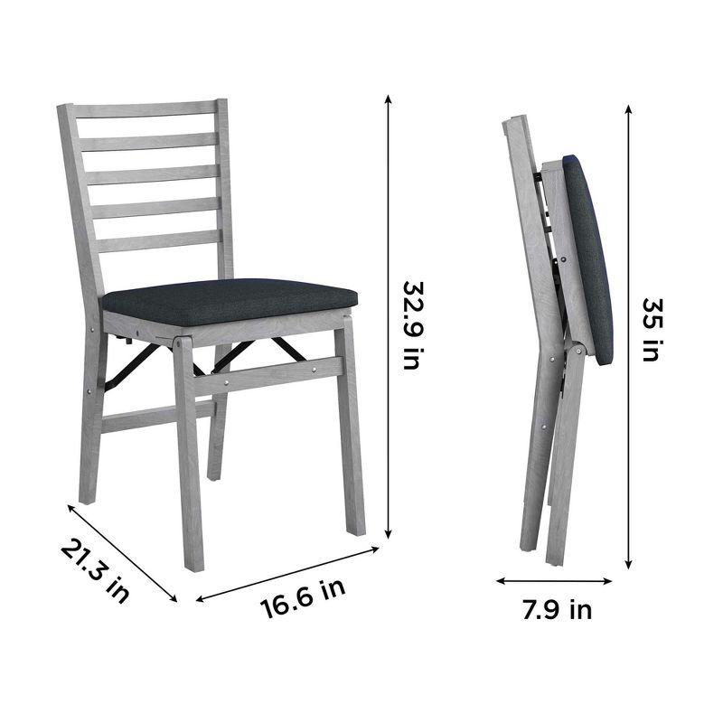 COSCO COSCO Contoured Back Wood Folding Chair with Fabric Seat (Set of 2)
