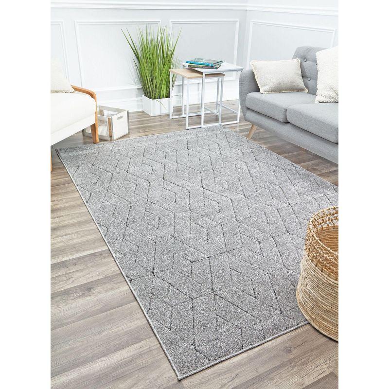 Cadence 5' x 7' Geometric Gray Synthetic Area Rug