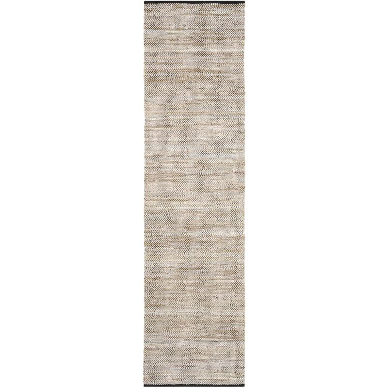 Vintage Leather VTL104 Hand Woven Indoor Runner Rug - Beige - 2'3"x9' - Safavieh