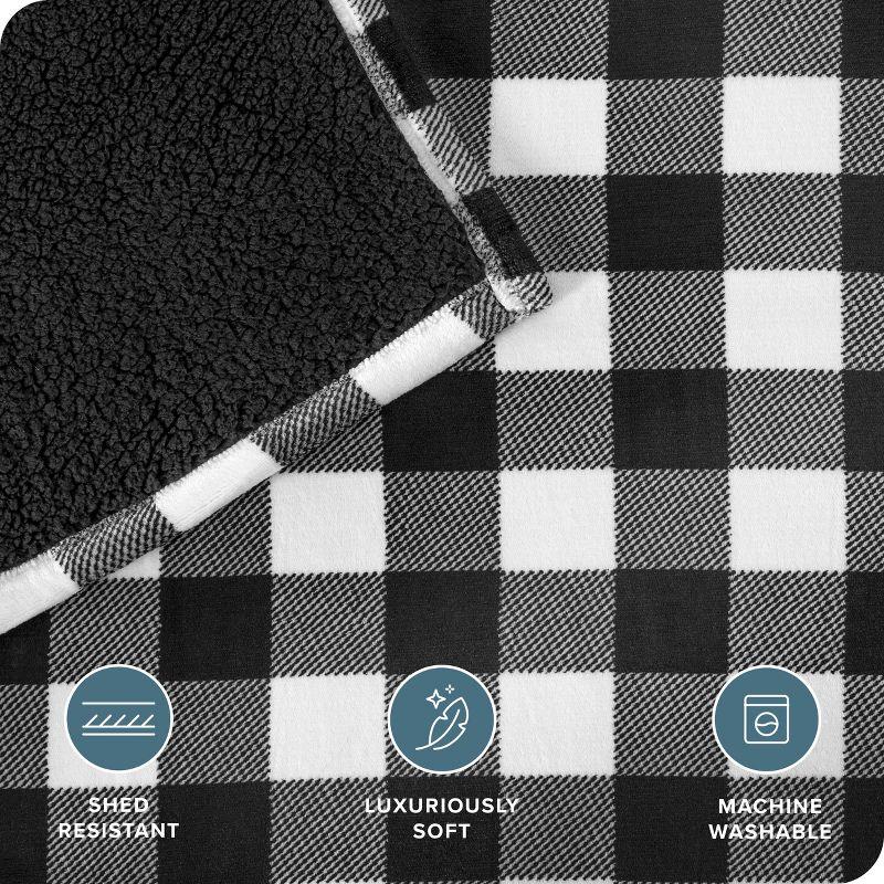 Bare Home Bare Home Printed Sherpa Fleece Blanket - Warm & Lightweight - Soft Plush Blanket - Reversible