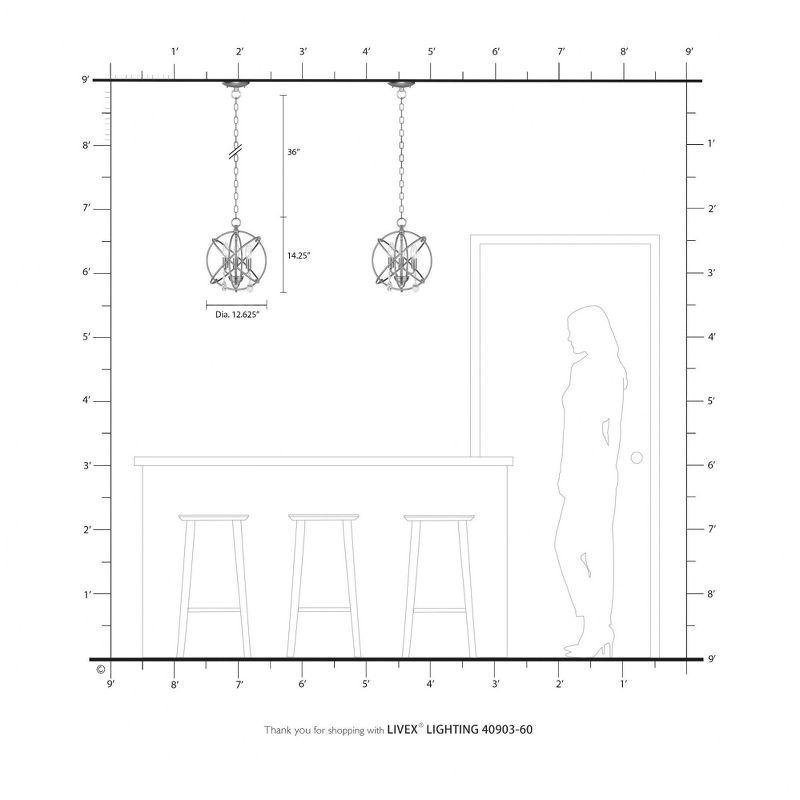 Livex Lighting Aria 3 - Light Chandelier in  Antique White