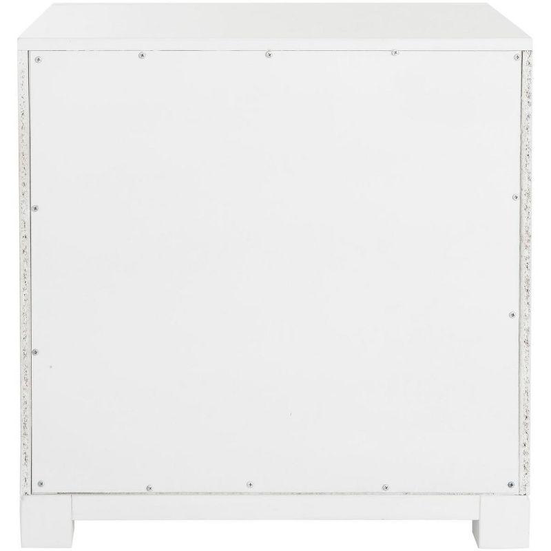 Raina 3 Drawer Greek Key Nightstand - FOX6278 - White - Safavieh Couture