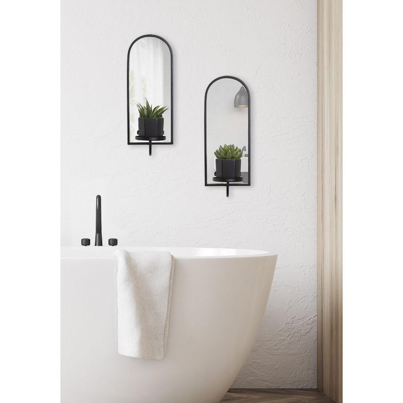 Kate and Laurel Ezerin Arch Metal Wall Sconce, 6x5x16, Black