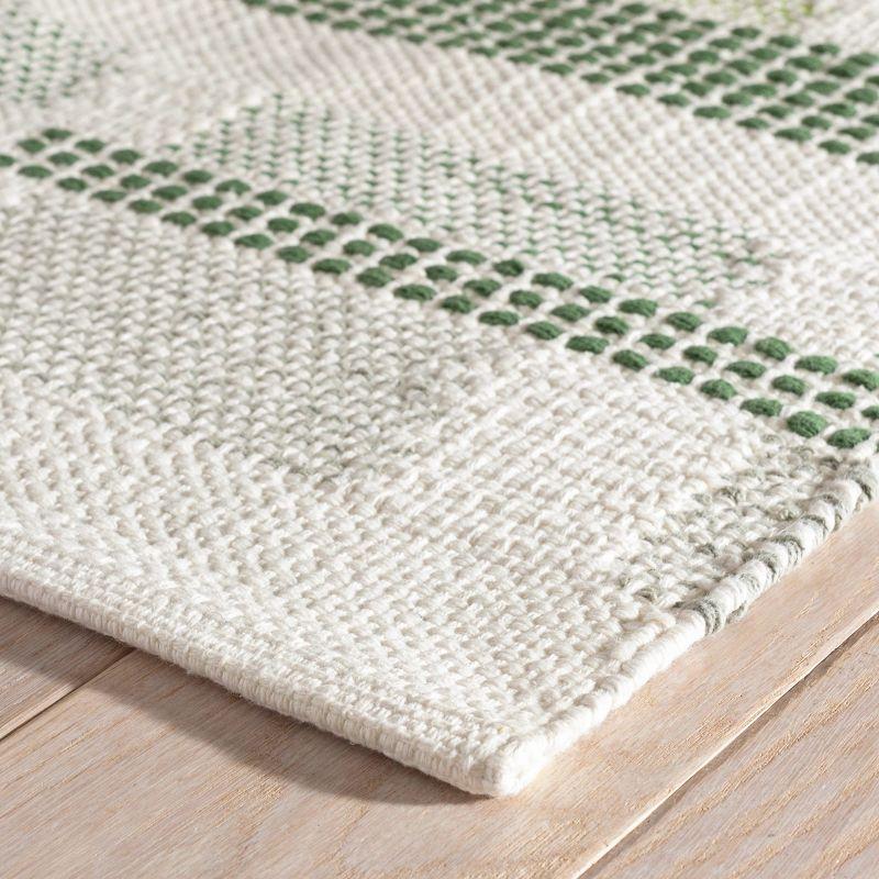 Dash and Albert Rugs Kit Kemp x Annie Selke Tread Lightly Green Handwoven Cotton Rug