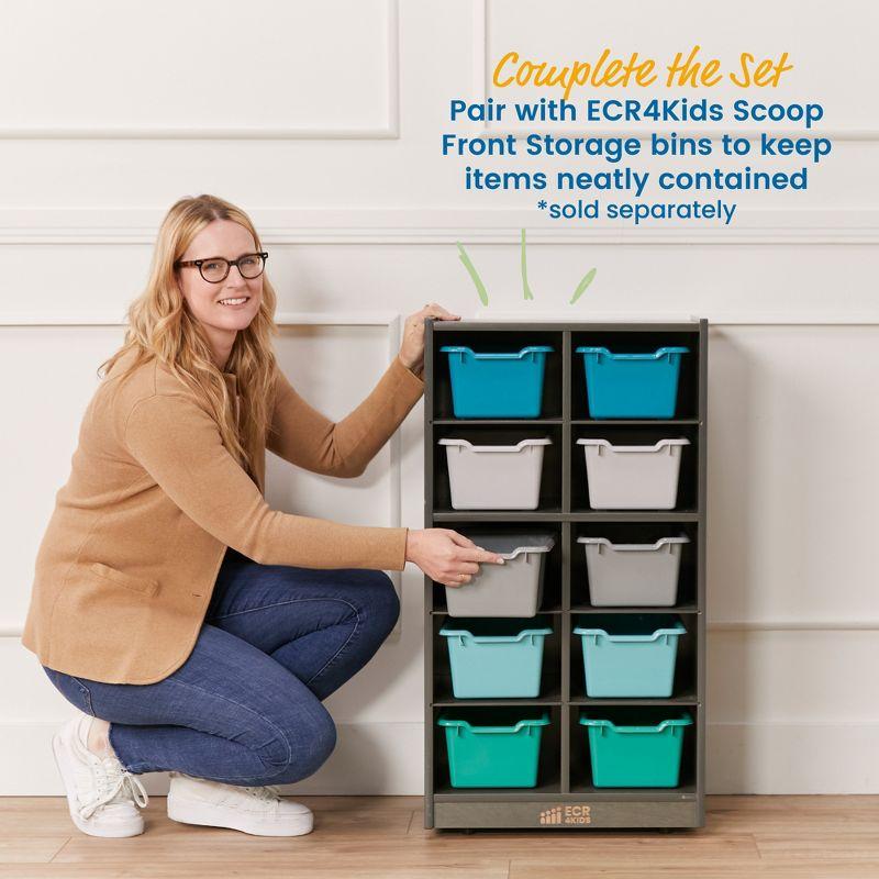 ECR4Kids 10 Cubby Mobile Tray Storage Cabinet, 5x2, Classroom Furniture